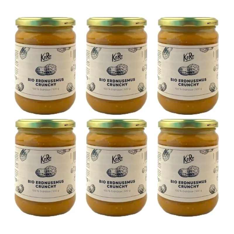 6x KoRo Erdnussmus Crunchy 500g - Bio