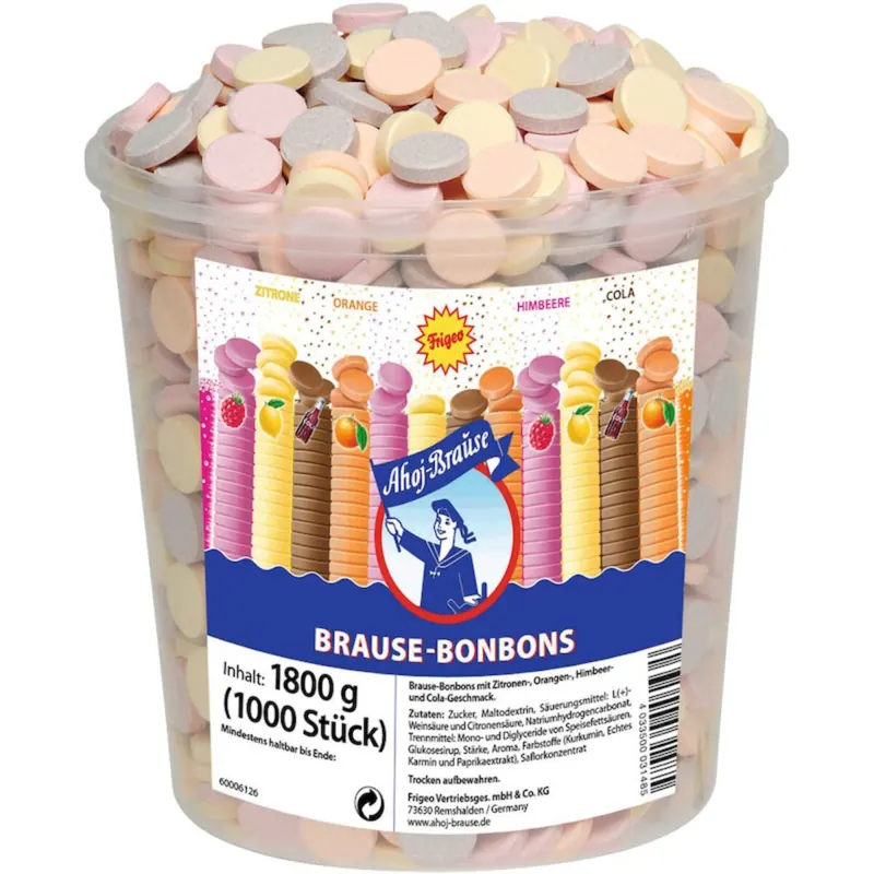 Ahoj Brause Brause Bonbons 1000 Stück (Eimer, 1800g)