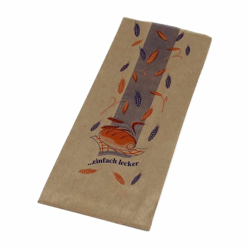 BAMI Bäckerfaltenbeutel -Einfach lecker-, Kraftpapier, 20+7x42cm, #433