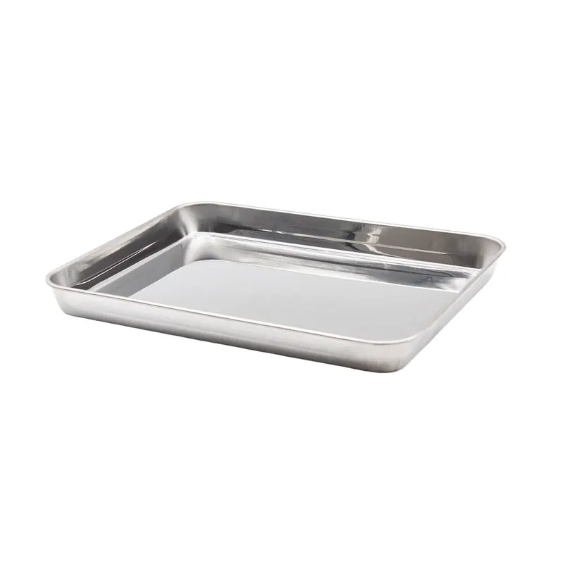 BAMI Serviertablett / Burgertablett, Edelstahl, silber, 31x24x2,5cm