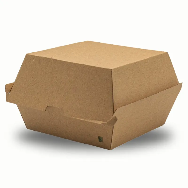 Hamburgerbox, Wellpappe, braun, 11,5x11,5x9cm