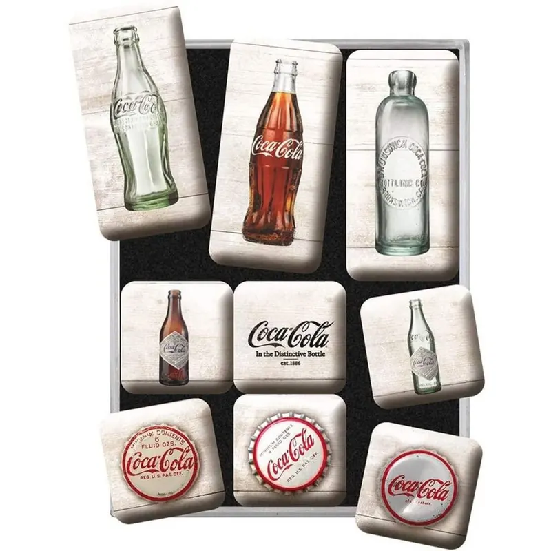 Nostalgic Art - 9pcs. magnet set - Coca-Cola - Bottle Timeline