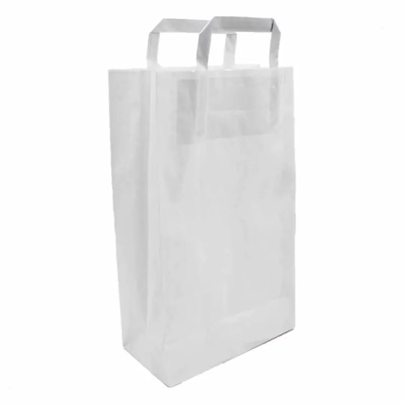 Papiertragetasche, 22+11x36cm, weiß mit Tragegriff