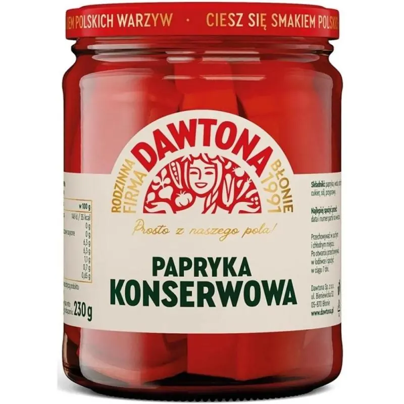 Papryka konserwowa - Eingelegte Paprika 500g Dawtona