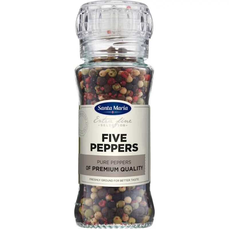 Santa Maria Five Peppers - Fünf Pfeffer Gewürzmühle 60g