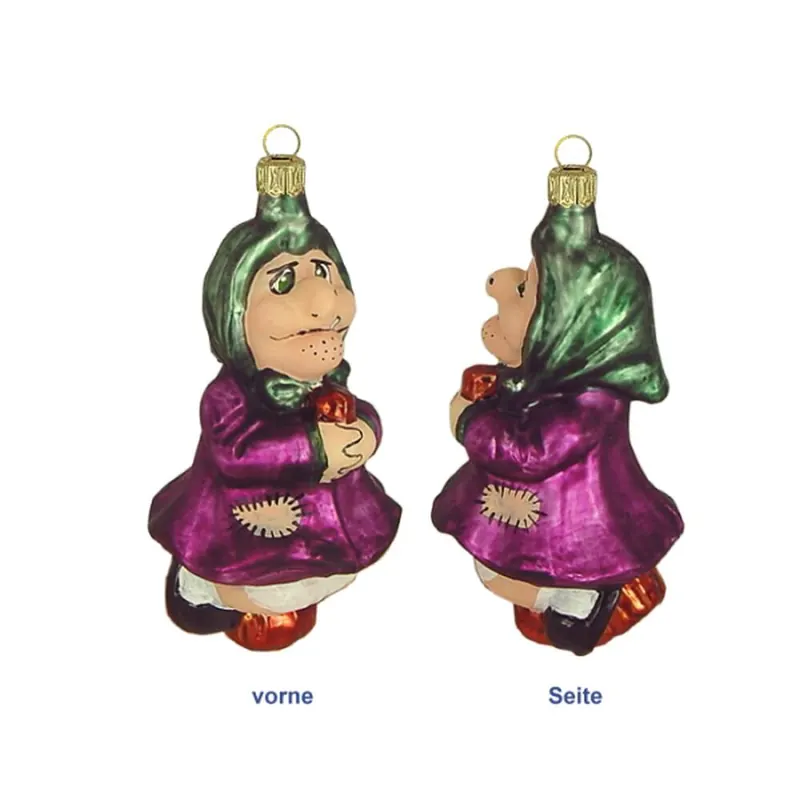Witch on a broom purple 13cm
